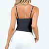 Btgghytr Spaghetti Straps Romper Breast Ruffle Tanks Vests Solid Color Sweet Caimisole Open Back Bodycon Top Wearing view 2