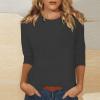 3/4 Length Sleeve Womens Tops Camisetas para Mujer De Algodon Womens T Shirts Loose Fit Womens Summer Tops Round Neck Tops for Women Cotton Tshirts for Women Baby Blue Tops for Women Women's view 2