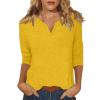 3/4 Sleeve Tops Womens 3/4 Sleeve T Shirts Womens T Shirts Cotton Three Quarter Sleeve Tops Woman Three Quarter Length Sleeve Tops for Women Cute Tops for Women Woman Tops White 3/4 Sleeve view 1