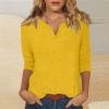 3/4 Sleeve Tops Womens 3/4 Sleeve T Shirts Womens T Shirts Cotton Three Quarter Sleeve Tops Woman Three Quarter Length Sleeve Tops for Women Cute Tops for Women Woman Tops White 3/4 Sleeve view 2