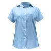 100% Cotton Tops for Women,Prime The Day Deals Today 2024,Womens Button Down Cotton Linen Shirts V Neck Roll Up Short Sleeve Blouses Loose Collared Shirt Summer Casual Work Tops,3-Bu2,Large view 4