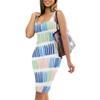Ynaedita Summer Casual Bodycon Dress for Women Sexy Stripe Printed Tank Dress Slim Party Club Night Out Midi Sundresses view 2