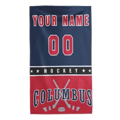 Custom Hockey Sport Towel 11 * 19in(30 * 50cm) Personalized Text Number Towel Suitable for Sport/Bathroom (Ball Towel Style D-30)