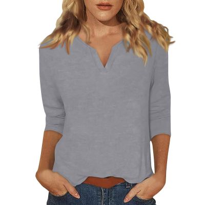3/4 Sleeve Summer Tops for Women Turquoise Tops for Women Cotton Tee Shirts for Women Woman Tops Floral Shirts for Women Womens Tops Trendy Womens Tshirts Cotton Loose Fit 3/4 Sleeve T