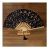 Folding Hand Fan Chinese Style Decorative Bamboo Fans Lace Fabric Silk Folding Hand Held Dance Fans Flower Party Wedding Prom Folding Fan view 2