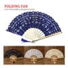 Folding Hand Fan Chinese Style Decorative Bamboo Fans Lace Fabric Silk Folding Hand Held Dance Fans Flower Party Wedding Prom Folding Fan view 3