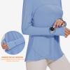 Blingfit Womens Long Sleeve Running Top Gym Hiking Workout Base Layer Women Sports Tops with Thumb Holes Breathable view 3