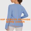 Blingfit Womens Long Sleeve Running Top Gym Hiking Workout Base Layer Women Sports Tops with Thumb Holes Breathable view 4