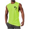 Mens Muscle Tank Tops 2024 Summer Trendy Palm Print Beach Casual Sleeveless T-Shirts Gym Bodybuilding Athletic Blouse, Small, A01_Mint Green view 1