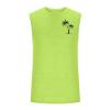 Mens Muscle Tank Tops 2024 Summer Trendy Palm Print Beach Casual Sleeveless T-Shirts Gym Bodybuilding Athletic Blouse, Small, A01_Mint Green view 2