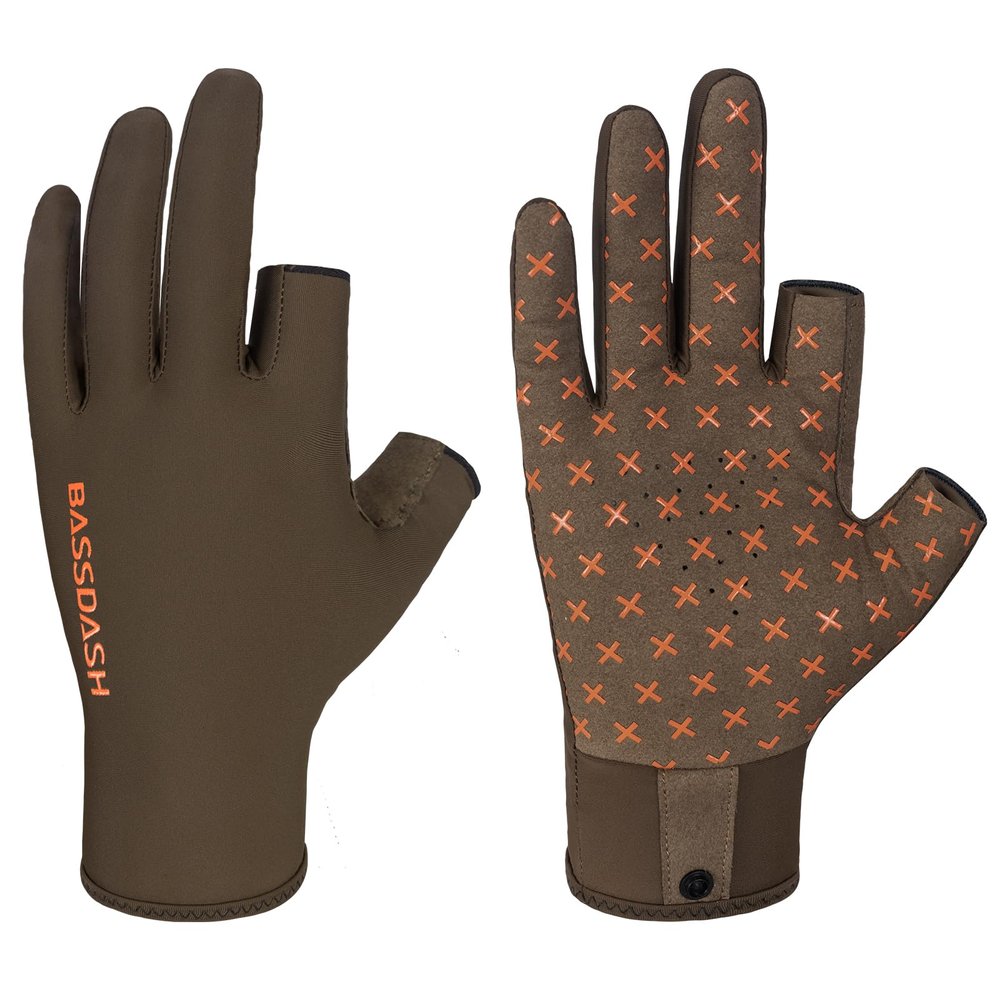 BASSDASH Unisex Fingerless Camo Hunting Gloves for Men's Women's Early Season Warm Weather UPF 50+ Lightweight Fishing Photography HG03