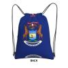 NOUZU Michigan State Flag Print Sports Drawstring Backpack For Women With Zipper Pockets Lightweight Travel Gym Bag, Black view 3