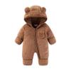 AiWMGL Newborn Baby Bear Outfit Suit With Fold-Over Mittens and Footies Girls Boys 6-9 Months Winter Fleece Clothes Suit Hooded Jumpsuit Romper Snowsuit view 1