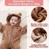 AiWMGL Newborn Baby Bear Outfit Suit With Fold-Over Mittens and Footies Girls Boys 6-9 Months Winter Fleece Clothes Suit Hooded Jumpsuit Romper Snowsuit view 4