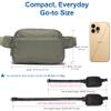 Pander Everywhere Belt Bag for Women, 5 Zipper Pockets Nylon Crossbody Fanny Pack Purse (Grey Sage). view 3