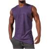 Generic Mens Muscle Tank Tops 2024 Summer Trendy Palm Print Beach Casual Sleeveless T-Shirts Gym Bodybuilding Athletic Blouse, Large, A04_purple view 1