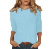 3/4 Sleeve T Shirts for Women 1/2 Sleeve Tops for Women Long Sleeve T Shirt Women Coral Tops for Women Womens Cotton Tops Round Neck Tops for Women Trending Womens Clothes Cotton Shirts view 1
