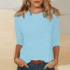 3/4 Sleeve T Shirts for Women 1/2 Sleeve Tops for Women Long Sleeve T Shirt Women Coral Tops for Women Womens Cotton Tops Round Neck Tops for Women Trending Womens Clothes Cotton Shirts view 2