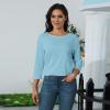 3/4 Sleeve T Shirts for Women 1/2 Sleeve Tops for Women Long Sleeve T Shirt Women Coral Tops for Women Womens Cotton Tops Round Neck Tops for Women Trending Womens Clothes Cotton Shirts view 3