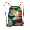 NOUZU Pretty Koi Fish Print Sports Drawstring Backpack For Women With Zipper Pockets Lightweight Travel Gym Bag, Black view 2