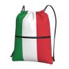 NOUZU Italian Flag Print Sports Drawstring Backpack For Women With Zipper Pockets Lightweight Travel Gym Bag, Black view 1