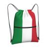 NOUZU Italian Flag Print Sports Drawstring Backpack For Women With Zipper Pockets Lightweight Travel Gym Bag, Black view 2