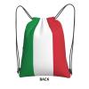 NOUZU Italian Flag Print Sports Drawstring Backpack For Women With Zipper Pockets Lightweight Travel Gym Bag, Black view 3