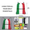 NOUZU Italian Flag Print Sports Drawstring Backpack For Women With Zipper Pockets Lightweight Travel Gym Bag, Black view 4