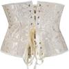 ADELCE Women's Lace Up Boned Underbust Waist Cincher Corset Bustier Beige 4XL view 2