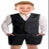 Szzmmer Boys Linen Suit Summer Shorts Black Suits for Little Boys Slim Fit Kids Tuxedo Linen Vest Pants Set Wedding Dresswear Size 6 view 1