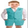 Boys Linen Vest Shorts Toddler Suit Set for Boy Summer Suits Kids Outfit Wedding Prom Dresswear Boys Seersucker Suit Size 2 Turquoise view 1