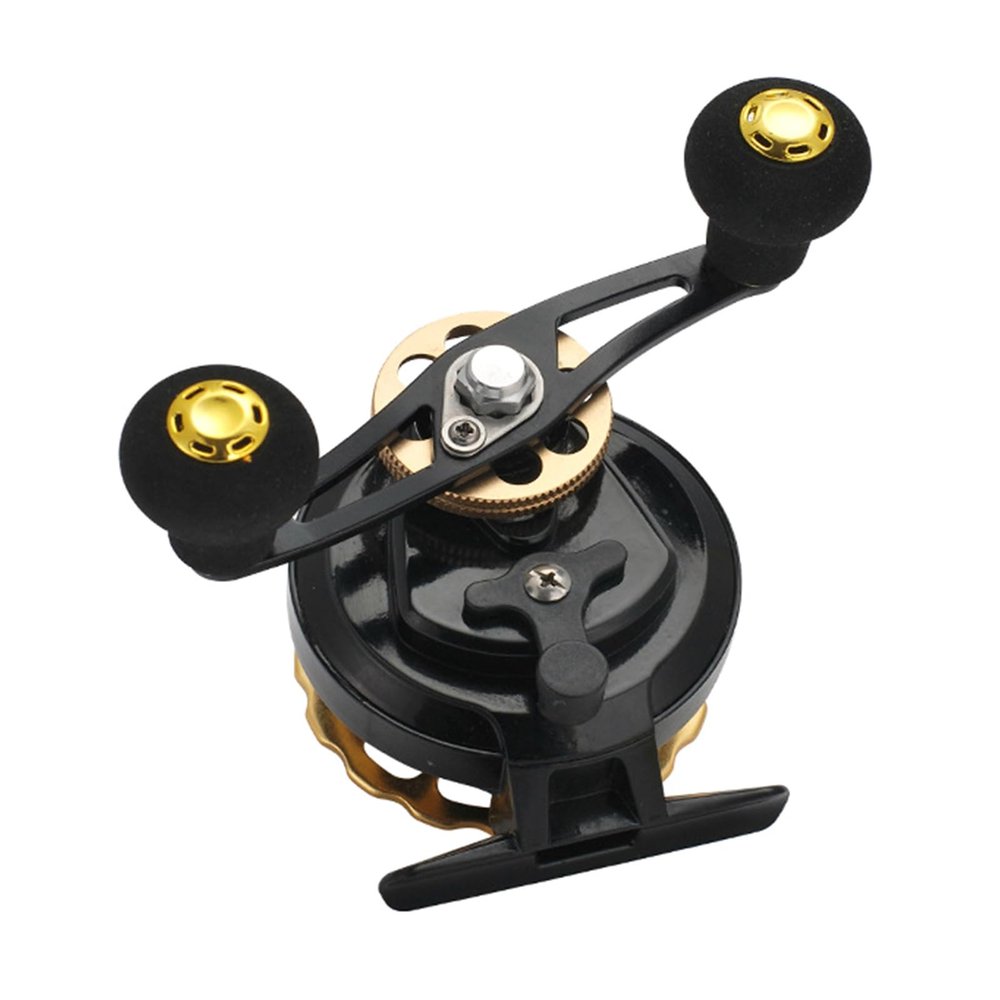 Aluminum Alloy Fishing Reel Right/Left Handed Fishing Wheel Portable Ice Reels Fish Line Wheel (Right)