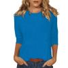 3/4 Sleeve Tops for Women Womens Summer Tops with Sleeves Elbow Length Tee Shirts for Women Quarter Length Sleeve Tops for Women Bohemian Tops for Women Half Sleeve T Shirts for Women Womans view 1
