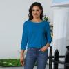 3/4 Sleeve Tops for Women Womens Summer Tops with Sleeves Elbow Length Tee Shirts for Women Quarter Length Sleeve Tops for Women Bohemian Tops for Women Half Sleeve T Shirts for Women Womans view 4