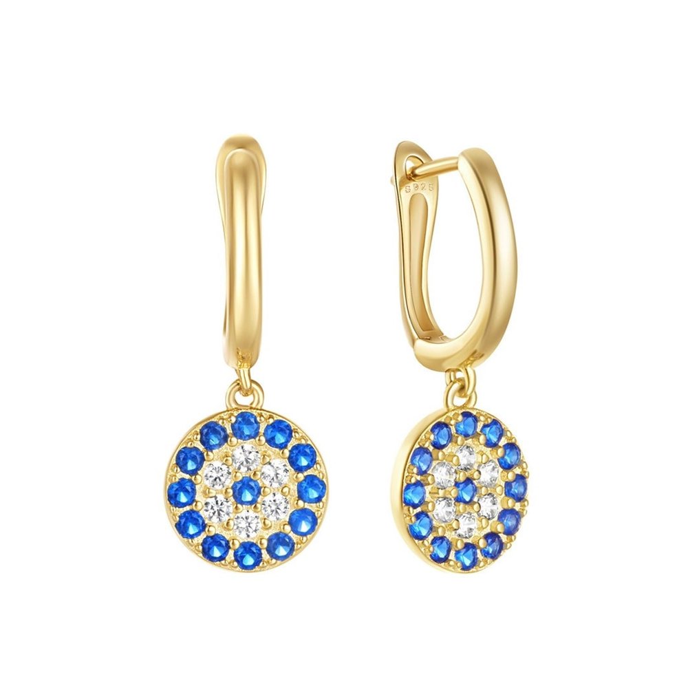 ZHUORAN Women's 925 Sterling Silver Earrings Devil's Eye for Di.a/mond Ear Clip Earrings