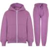 A2Z 4 Kids Unisex Plain Tracksuit Hoodie with Joggers Jogging Sweatpants Set - T.S Plain Lilac 5-6.