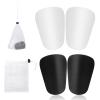 2 Pairs of Small Soccer Shin Guards, 3.1x2in Mini Shin Guards with Storage Mesh Bag Protective Tiny Shin Pads Miniature Shin Guards Protective Equipment for Youths and Adults(Black, White) view 1