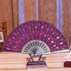 Dntum Folding Fans Peacock Pattern Folding Hand Held Fan Embroidered Sequin Party Wedding Prom Chinese Spain Hand Fan Folding Hand Fans view 2