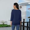 3/4 Sleeve T Shirts for Women Tops for Women Blue Tops for Women Lavender Shirt Women Women's Shirts Trending Womens Clothes Women's T-Shirts Women's 3/4 Sleeve Summer Tops 3/4 Length Sleeve view 3