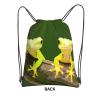 NOUZU Two Geckos Print Sports Drawstring Backpack For Women With Zipper Pockets Lightweight Travel Gym Bag, Black view 3