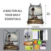 NOUZU Old Lighthouse Print Sports Drawstring Backpack For Women With Zipper Pockets Lightweight Travel Gym Bag, Black view 4