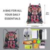 NOUZU Bohemian Elephant Pattern Print Sports Drawstring Backpack For Women With Zipper Pockets Lightweight Travel Gym Bag view 4