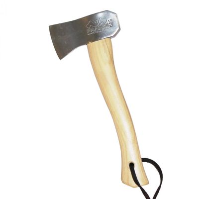 PRANDI Camping Hatchet 1.15lb - Hickory Handle 13in with Leather String - Ideal for Camping, Travel and Bushcraft - Made in Italy