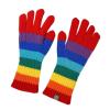 Rainbow Color Striped Knitted Gloves Winter Full Finger Mitten Thicken Warm Christmas Harajuku Gloves For Girlfriend view 1