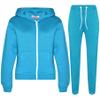 A2Z 4 Kids Unisex Plain Tracksuit Hoodie with Joggers Jogging Sweatpants Set - T.S Plain Turquoise 3-4. view 1