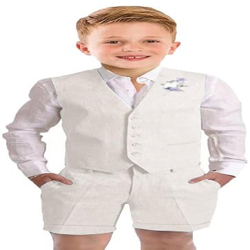 Kids Suits for Boys Casual Summer Linen Ivory Suit 2 Piece Boys Suit Set Size 7 Formal Wedding Dresswear Outfit
