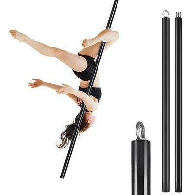 Dreamlin 2m Aerial Flying Pole Portable Suspension Fitness Tube Hanging Rotary Silicone Steel Dancing Pole Gym Equipment for Home Bar (Black)