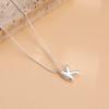 Thaivor Bubble Silver Letter Necklace Initial Necklaces for Women Trendy 14K Silver Plated Dainty Charm Pendant Name Necklace Personalized Gift Jewelry for Women view 3