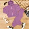 A2Z 4 Kids Unisex Plain Tracksuit Hoodie with Joggers Jogging Sweatpants Set - T.S Plain Lilac 2-3. view 4