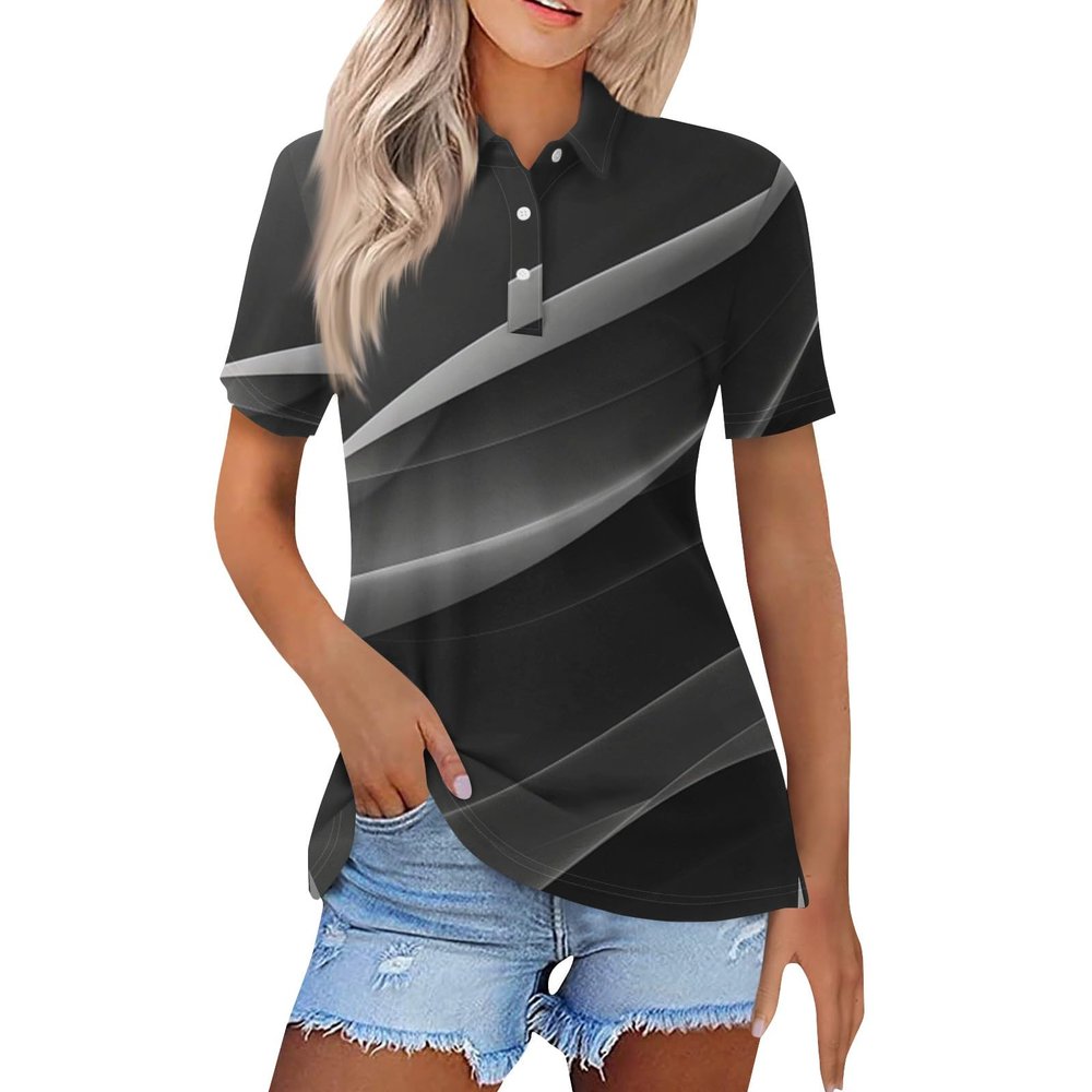 Generic Tee Shirts Womens Blouses for Women Dressy Casual Shirts for Women Playeras para Mujer Polo Shirts for Women Ladies Golf Shirts Short Sleeve Golf Shirt Womens V Neck Polo Shirts for Women